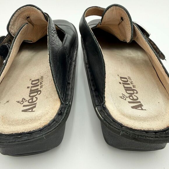 Alegria Classic Black Leather Slip-On Rocker Sole Clogs - Unisex EU 41 / Women’s - Picture 13 of 16